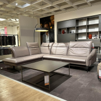 himolla - Ecksofa 1808 Leder 31 Longlife Eisen Grau Braun Metallkufe Anthrazit - 3