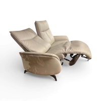 himolla - Sofa 4061 Cumuly Comfort Leder Longlife Soft Delfin Hellgrau Füße Metall Anthrazit Inkl. Wall-Free-Funktion, Kopfteilverstellung Und Herz-Waage-Position - 4