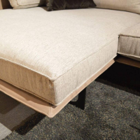 IP Design - Ecksofa Cube Air Stoff Kat. 10 Beige Grau Gestell Leder Braun Füße Metall Matt Schwarz - 7