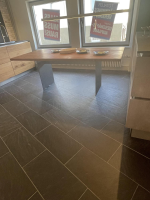 kf furniture - Tisch Theben 3000 Platte Astiger Nussbaum Gestell Stahl Geschliffen Matt Lackiert Schwarz - 7