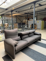 Cassina - Sofa Maralunga Dreisitzer 675 Stoff Savana 13E399 Nero - 3