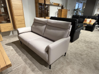 Carina - 2er Set Sofa Jano Leder C Soft Line Light Grey Grau Füße Metall Schwarz Matt - 6