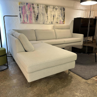 COR - Ecksofa Conseta Stoff 9124 Eisengrau Schmalfuß Verchromt - 7