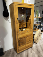 Natura - Highboard Hartford Eiche Natur Geölt Rückwand Massiv Sandgestrahlt Mit Hirnholz Inklusive Beleuchtung - 8