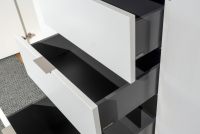 Piure - Kleiderschrank Line Mattlack P01 White Griffe P19 Dune Grau - 7