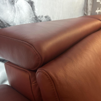 E. Schillig - Ecksofa Amante Leder L150 87 Weinrot Rot Metallfuß Schwarzchrom Mit festem Hocker - 3