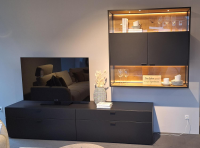 Venjakob - Wohnwand X6 Plan Lack Anthrazit Matt Absetzung Eiche Rustico Hell Geölt - 9