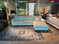 Brühl - Ecksofa Alba System M Stoff 3613 32 Grün Blau Winkelfuß Schwarz Mit Kopfstützbügel Und Kissen - 6