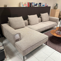 Jori - Wohnlandschaft Loungeville Landscape Stoff Axil C0003 Beige Braun Fuß Bronze Schwarz Matt Lackiert Mit Kissen - 6