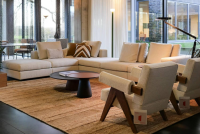 Walter Knoll - Ecksofa Living Landscape 755 Bezug Curly Ivory 02CU Beige Creme Sockel Massivholz Buche Schwarz Lackiert Ohne Sessel Couchtische Dekoration Sowie Lampen - 3