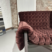 Ligne Roset - Sessel Ruché Stoff Harald 3 Chocolate 382 Braun Gestell Buche Massiv Anthrazit Gebeizt Inklusive Hocker - 6