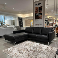 Erpo - Ecksofa CL 820 Leder Schwarz 43.136 Aluminium Fuß - 6