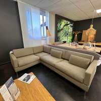 Brühl - Ecksofa Tomo Soft Stoff 3677 020 Grau Braun Füße Metall Glänzend Verchromt Mit Verstellbaren Rückenlehnen - 5