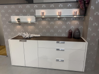 Hülsta - Kommode Fena Lack Pure White Weiß Mit Wandboard Glas Und Beleuchtung - 5