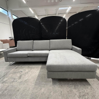 COR - Ecksofa Conseta Stoff 8159 Mittelgrau Metallkufen Verchromt - 5
