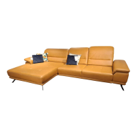Polinova - Ecksofa PN-EM19074 LS840621 Leder Vivre Kurkuma Orange Metallfuß Schwarz - 3