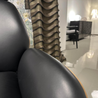 IP Design - Sessel Trinity Leder Space Schwarz 3 Nussbaum Geölt Sternfuß Schwarz Matt Manuell Verstellbar - 4