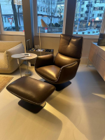 COR - Drehsessel Jalis Leder 920 Espresso Braun Tellerfuß Schwarzbraun mit Hocker und Akkubetrieb - 4