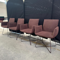 COR - 4er Set Stuhl Jalis 541 Stoff 10125 Bordeaux Rot Drahtgestell Lack RAL 010 20 10 Wengenschwarz Mit Filzgleiter - 8