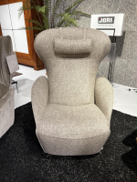 Jori - Relaxsessel Daydreamer Innen Stoff Depero 204 Creme Außen Leder Nubuck Cream Gestell Bronze Matt Lackiert Inklusive Kopfkissen - 6