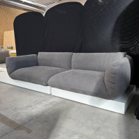 COR - Sofa Jalis Leder 681 Graphit Grau Steppfaden Anthrazit Mit Podest Lack Schneeweiß - 6