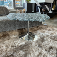 Edra - Couchtisch Diamante Platte Polycarbonat Glasgrün Sockel Metall - 6