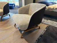 Giorgetti - 2-er Set Sessel Janet Braun Mit Nussbaum Gestell Und Leder - 7