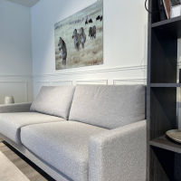 Violetta - Sofa Gesa Stoff 11 Gavani 83 Grau Schwebefuß Eric H 14 cm Schwarz Matt - 10