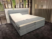 Global - Boxspringbett Valencia Stoff Luca 158 Niagara Blau mit 2 Matratzen und Topper - 6