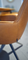Bert Plantagie - 6er-Set Stuhl Maple Leder Bold Cognac Braun Metallgestell Anthrazit - 8