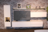 Rietberger Möbelwerke - Wohnwand Lotus Lack Brilliantgrau Weiß - 4