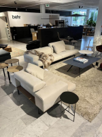 Living Divani - Sessel Sumo Leder Nabuk 400 Creme Beige Füße Stahl Gunmetal Grau Lackiert - 4