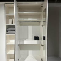 Loddenkemper - Kleiderschrank Maxx 200 Lack Weiß Matt Griffe Edelstahloptik Mit LED-Einbauspots - 9