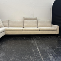 COR - Ecksofa Conseta Bezug Stoff 8081 Muschel Grau Schmalfüße Anthrazit inklusive Kopfstütze - 5