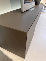 minottiitalia - Wohnwand Inpiedi Lack Interno Metall Gold Lack Coffee Braun Inklusive LED Beleuchtung - 11