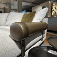 B&B Italia - Ecksofa Wohnlandschaft Noonu Stoff Spora 2038151 Hellgrau Metallgestell Lackiert Zinnfarbig - 9