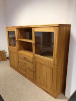 Kaiserleisten - Highboard Verona Kernbuche Massiv Natur Geölt Metallgriffe mit 2 Glastüren - 7