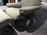 Stressless - Relaxsessel Sunrise S Comfort Stoff Faron Q2 Grey 12 Grau Gestell Holz Schwarz Inklusive Hocker - 7
