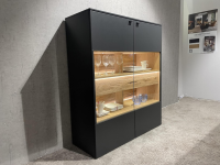Venjakob - Highboard Lumea 7264 3893 Lack Anthrazit Matt Absetzung Eiche Gehackt Gebürstet Mit Beleuchtung - 9