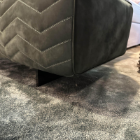 Minotti - Bank Quincy Chevron Leder Nabuk 30 Malachite grün Gestell Metall Brandy Anthrazit Glänzend Lackiert - 6