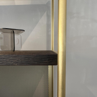 Janua - Shelf solid wood oak smoked anthracite oiled aluminium anodized Ev3 brass - 5