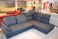Carina - Ecksofa Memphis Lounge Stoff 3 Melrose Deep Ccean Blau Gestell Chrom - 4