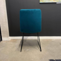 KFF - Stuhl Arva Light Stoff Seven Petrol Blau Drahtkufengestell Schwarz - 7