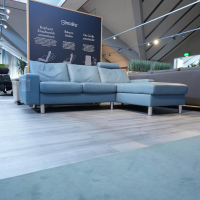 Stressless - Ecksofa E 200 Leder Paloma Sparrow Blue Blau Füße Metall Mit Kopfstütze - 7