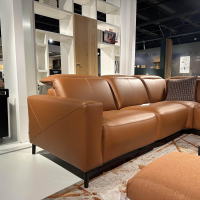 Mondo - Ecksofa Ensemble Sallin Leder Montana Cognac Braun Füße Schwarz - 6