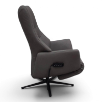 himolla - Sessel 7948 S Lounger M Leder 27 Leonessa Arctic Grau Sternfuß Metall Anthrazit Mit Motorischer Verstellung - 5
