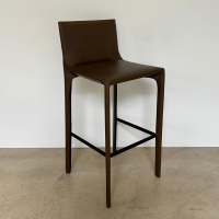 Walter Knoll - Barhocker Saddle Chair 1248 Leder Paco 1423 Sienna Braun Fußstütze Stahl Schwarz Mit Kunststoffgleitern - 3