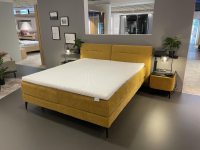 Hukla - Boxspringbett Highland R Stoff Maranta Curry Gelb PG 6 KT23138 Fuß W010 Metall Schwarz Inklusive Nachtkonsolen - 10