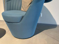 Hülsta - Sessel Cuello Stoff M801 Blau mit Hocker - 4