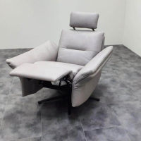 Mondo - Relaxsessel Basic 7076 25 L44 Leder 22 Softnappa Asche Grau Gestell Sternfuß Anthrazit - 2